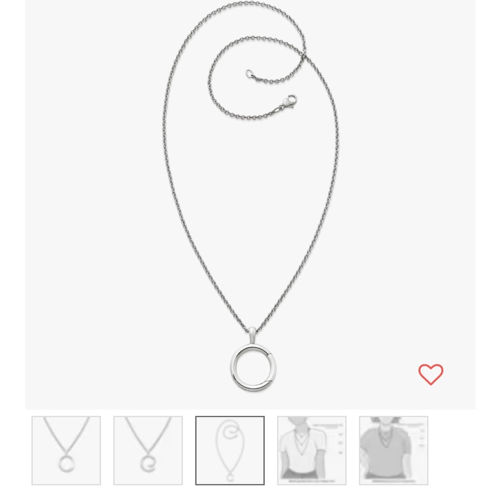 James Avery Sterling Silver Circlet Changeable Charm Necklace 18”